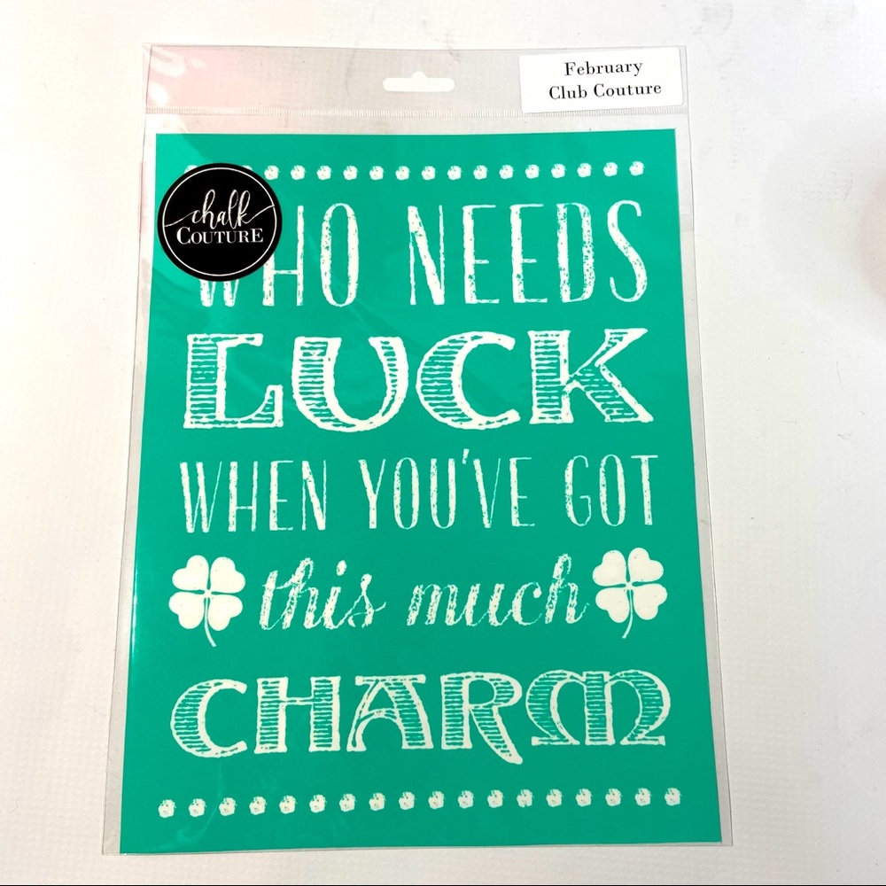Chalk Couture Who Needs Luck Transfer New Retired